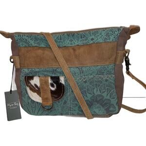 NWT Myra Bag Puerile Upcycled Canvas & Cowhide Leather Tote S-1454